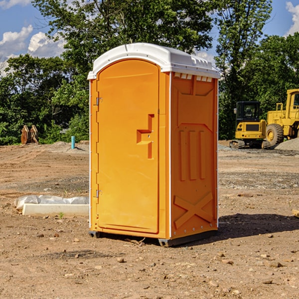 how often are the portable restrooms cleaned and serviced during a rental period in Smeltertown Colorado